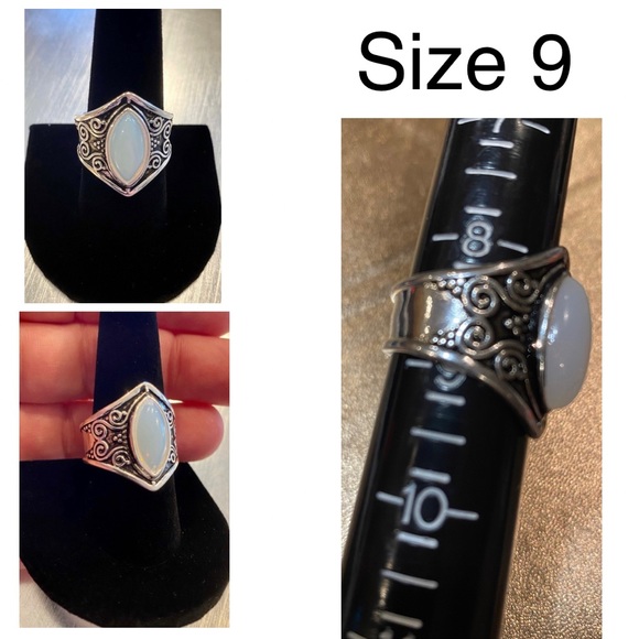 Large Moonstone Gem Ring (Opalite Moonstone Fashion Ring) ~ Brand New - Picture 2 of 6